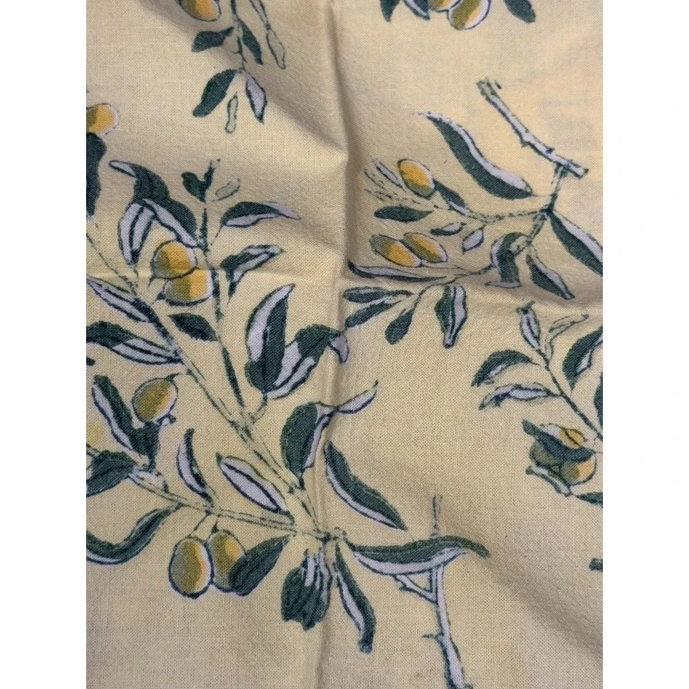 4 Couleur Nature by Bruno Lamy Olive Branch Print Cloth Cotton Napkins 19